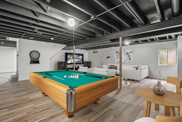 154 Newton Ave, Glen Ellyn, IL 60137 - playroom with pool table and wood finished floors