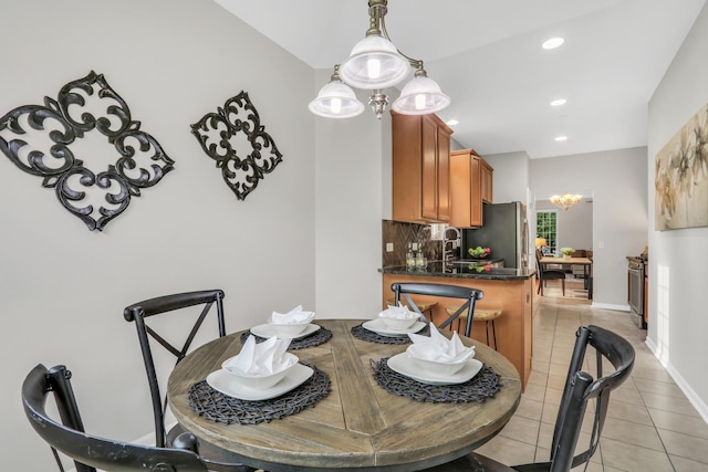 6406 Cunningham Ct, Gurnee, IL 60031 - dining space with light tile patterned floors and recessed lighting