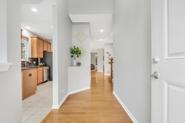 6406 Cunningham Ct, Gurnee, IL 60031 - corridor with light wood-style flooring and recessed lighting
