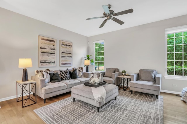 6406 Cunningham Ct, Gurnee, IL 60031 - living room with light wood-style flooring and ceiling fan