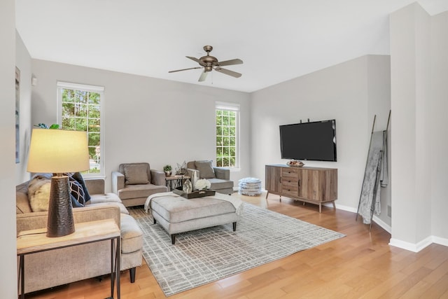6406 Cunningham Ct, Gurnee, IL 60031 - living area with ceiling fan and light wood finished floors