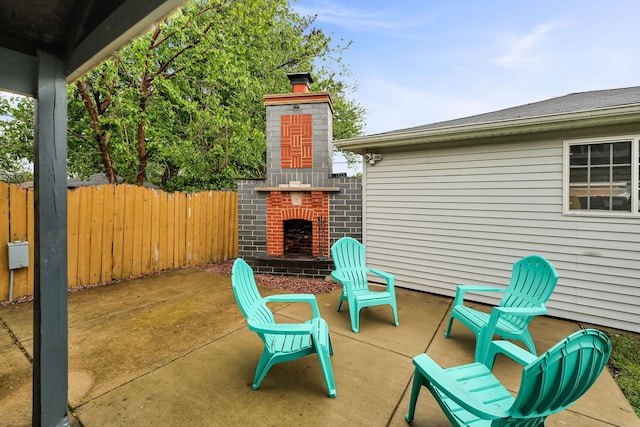 2946 W 102nd St, Evergreen Park, IL 60805 - view of patio with an outdoor brick fireplace