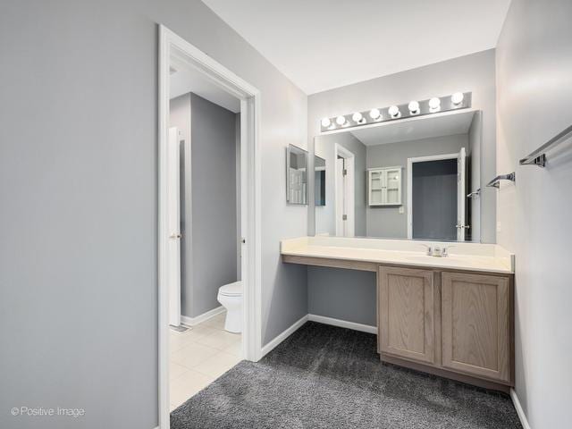 835 Genesee Dr, Naperville, IL 60563 - bathroom with vanity and tile patterned floors
