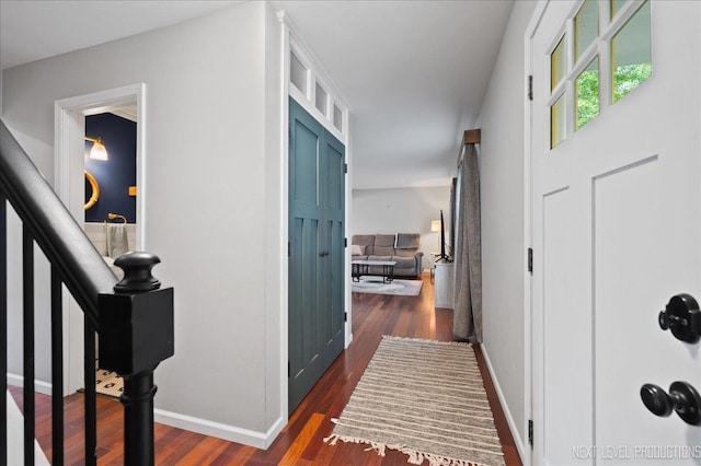 740 Lexington Ave, Saint Charles, IL 60174 - hallway with dark wood finished floors and stairway