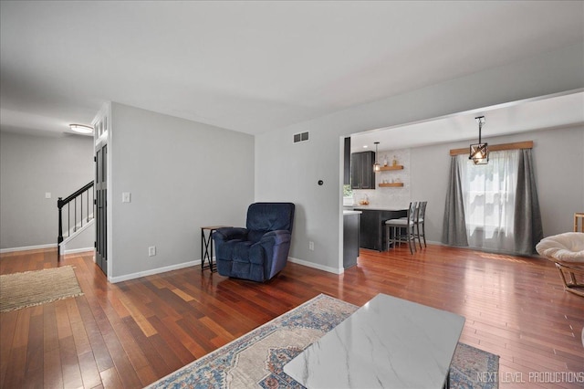 740 Lexington Ave, Saint Charles, IL 60174 - living room with stairs and hardwood / wood-style floors