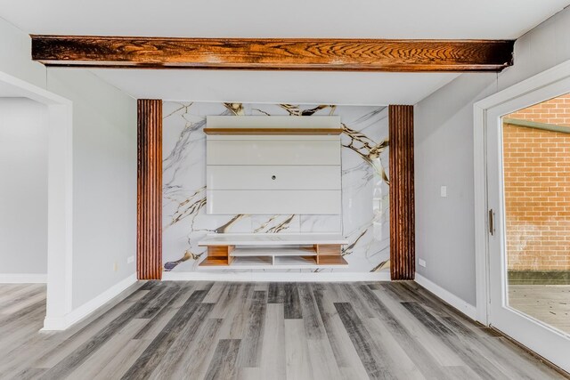 5721 Circle Dr Unit 202, Oak Lawn, IL 60453 - detailed view of wood finished floors and beamed ceiling