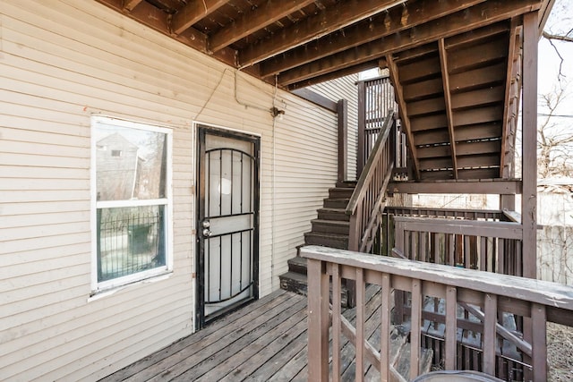 7523 S Kimbark Ave, Chicago, IL 60619 - wooden deck with stairs