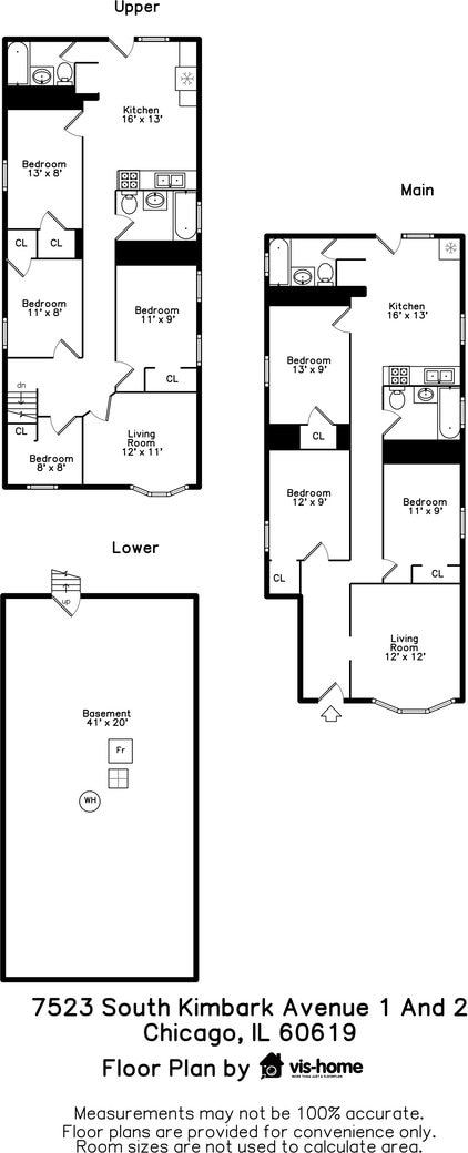 7523 S Kimbark Ave, Chicago, IL 60619 - view of floor plan / room layout