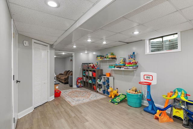 588 Arthur Dr, Cary, IL 60013 - rec room featuring wood finished floors and recessed lighting