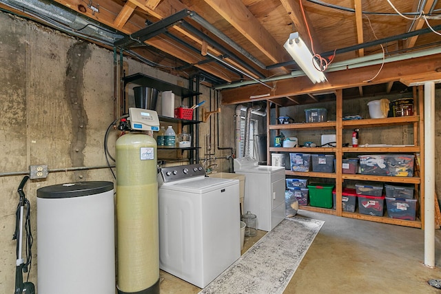 588 Arthur Dr, Cary, IL 60013 - unfinished below grade area with a water softener and washing machine and dryer