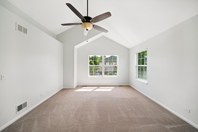 415 Bay Tree Cir, Vernon Hills, IL 60061 - carpeted spare room with lofted ceiling and a ceiling fan