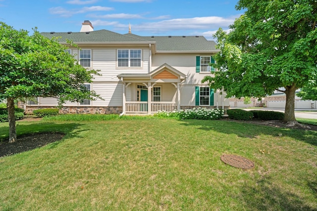 415 Bay Tree Cir, Vernon Hills, IL 60061 - view of front facade featuring covered porch and a front yard