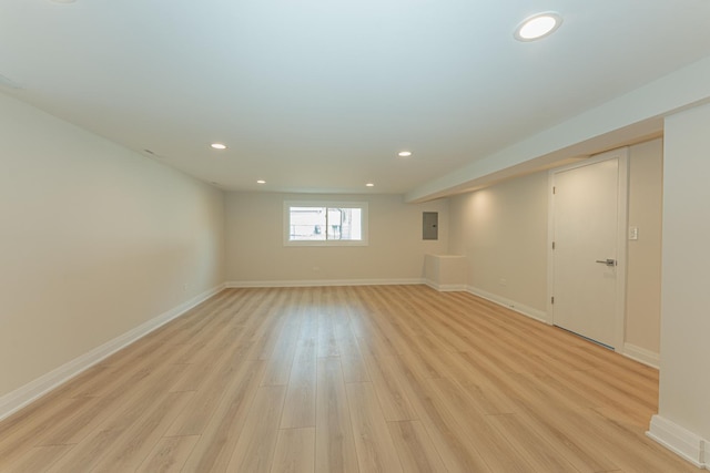 15709 Maryland Ave, Dolton, IL 60419 - empty room with light wood-style flooring, recessed lighting, and electric panel