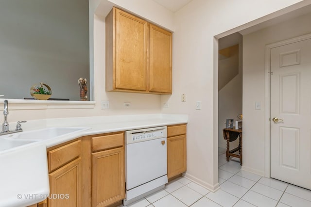 976 Enfield Dr, Northbrook, IL 60062 - kitchen featuring white dishwasher, light tile patterned flooring, and light countertops