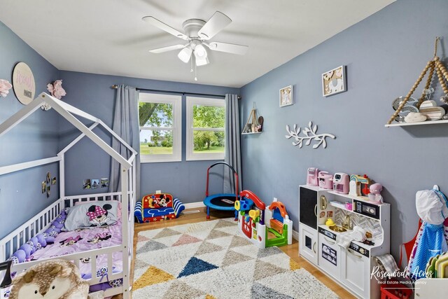 601 E Washington St, Ashkum, IL 60911 - bedroom featuring wood finished floors and a ceiling fan