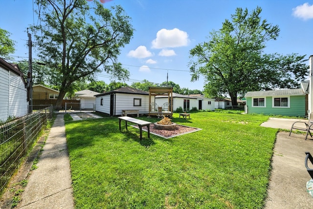 10105 S California Ave, Chicago, IL 60655 - view of yard featuring a fire pit