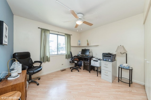 6265 Gold Cir Unit 6265, Hanover Park, IL 60133 - office area with light wood finished floors and a ceiling fan