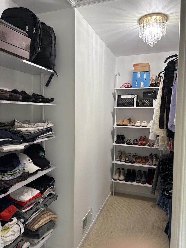 17 Harborside Way, Hawthorn Woods, IL 60047 - spacious closet featuring carpet floors and a chandelier