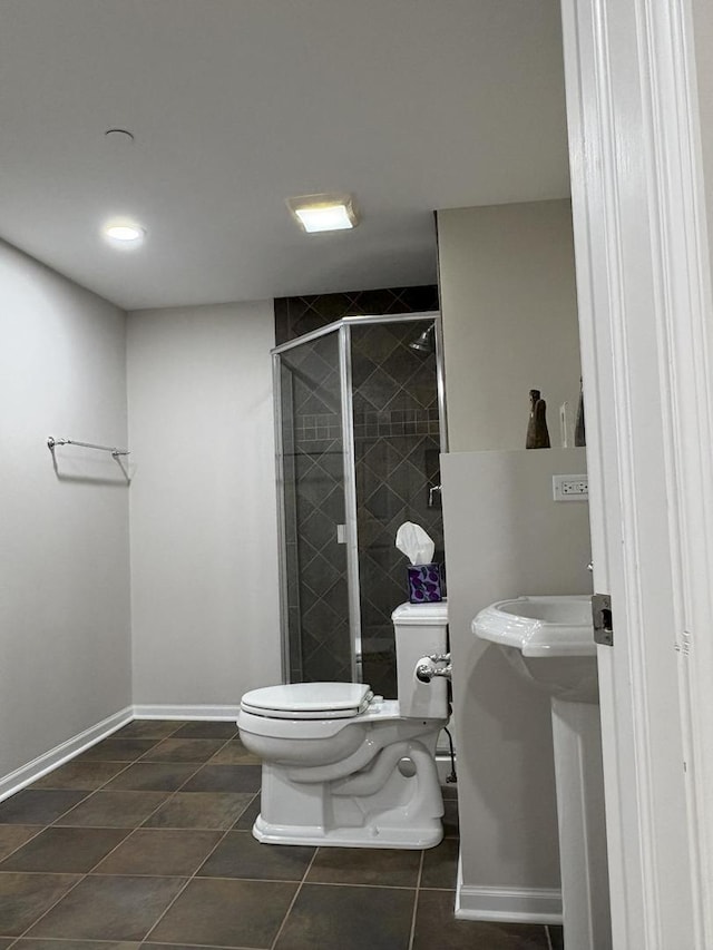 17 Harborside Way, Hawthorn Woods, IL 60047 - full bath with a stall shower, tile patterned flooring, and recessed lighting