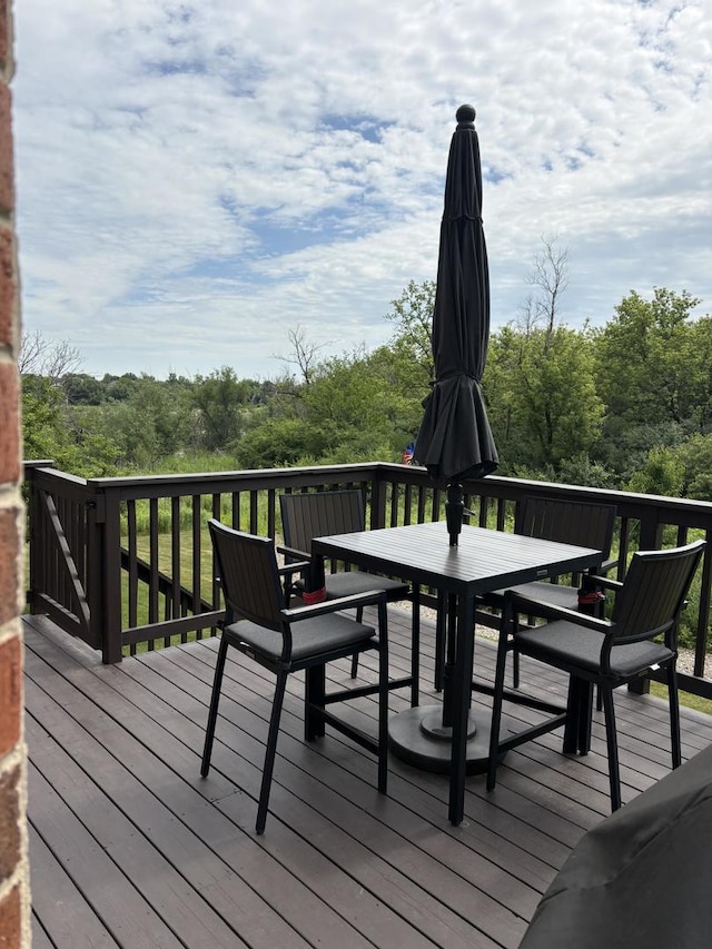 17 Harborside Way, Hawthorn Woods, IL 60047 - wooden terrace featuring outdoor dining area