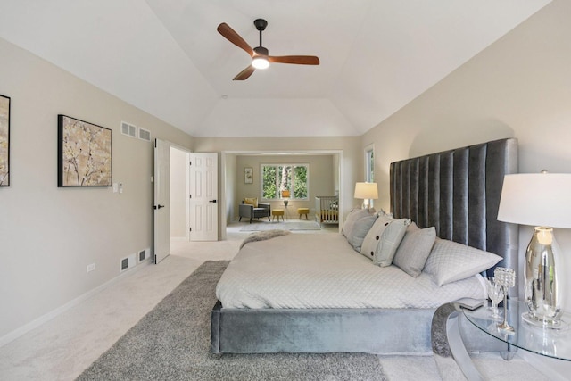 1123 Thackery Ln, Naperville, IL 60564 - bedroom with carpet floors, lofted ceiling, and a ceiling fan