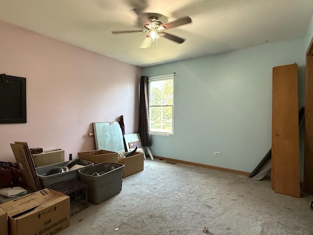 1907 Larkspur Dr, Plainfield, IL 60586 - living area with a ceiling fan and carpet