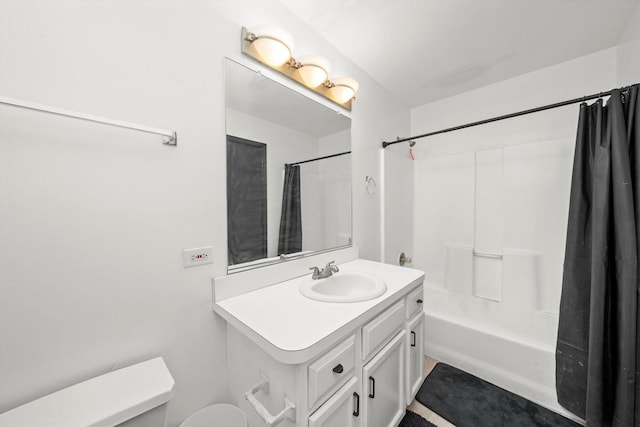 3032 Sandy Ridge Dr, Steger, IL 60475 - bathroom featuring vanity and shower / bath combo with shower curtain