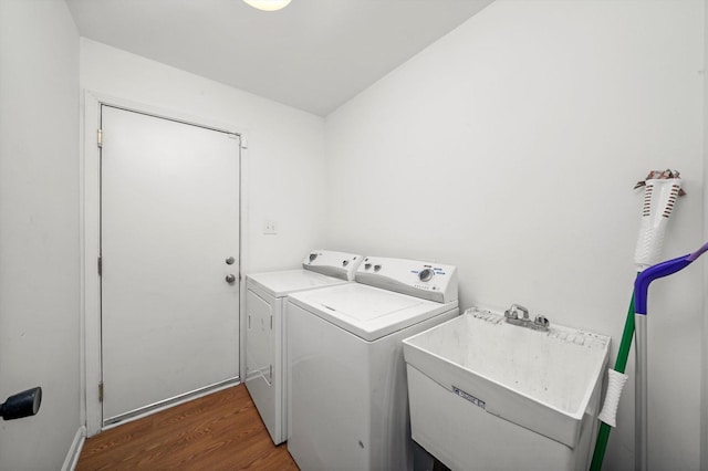 3032 Sandy Ridge Dr, Steger, IL 60475 - laundry area with washer and clothes dryer and dark wood-type flooring