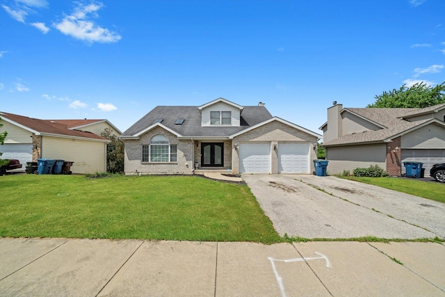 3032 Sandy Ridge Dr, Steger, IL 60475 - view of front facade featuring asphalt driveway, a garage, and a front yard