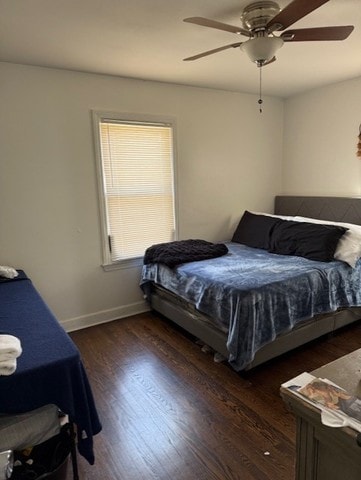 3608 Jackson St Unit 2E, Bellwood, IL 60104 - bedroom featuring wood finished floors and a ceiling fan
