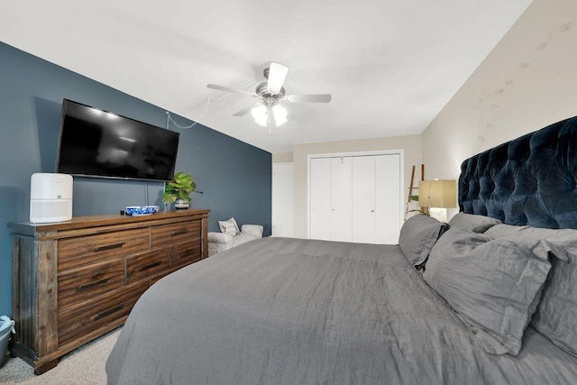 10048 S Pulaski Rd Unit 3F, Oak Lawn, IL 60453 - bedroom with a closet and ceiling fan