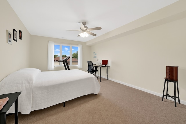 10048 S Pulaski Rd Unit 3F, Oak Lawn, IL 60453 - bedroom with carpet, ceiling fan, and an office area