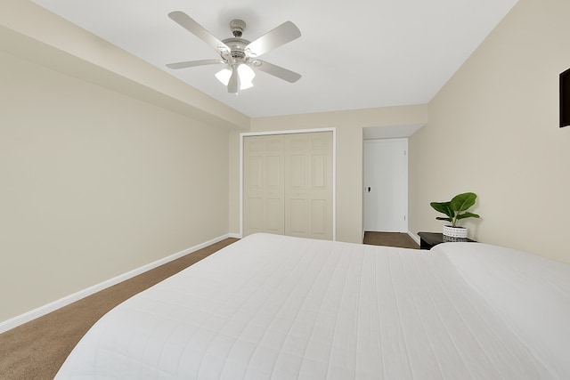 10048 S Pulaski Rd Unit 3F, Oak Lawn, IL 60453 - carpeted bedroom featuring a ceiling fan and a closet