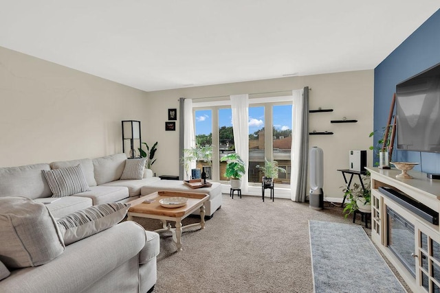 10048 S Pulaski Rd Unit 3F, Oak Lawn, IL 60453 - carpeted living room featuring a glass covered fireplace