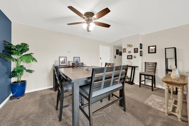 10048 S Pulaski Rd Unit 3F, Oak Lawn, IL 60453 - carpeted dining space with baseboards and ceiling fan