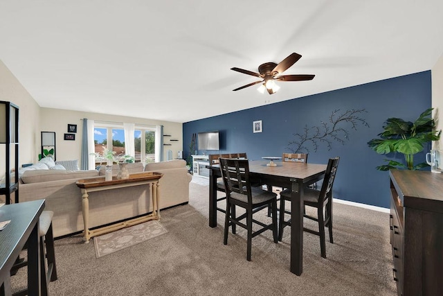 10048 S Pulaski Rd Unit 3F, Oak Lawn, IL 60453 - carpeted dining area featuring a ceiling fan and baseboards