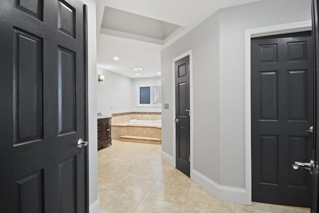 8040 W Balmoral Ave, Norwood Park Township, IL 60631 - full bath featuring a bath and tile patterned flooring