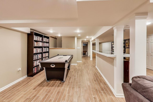 1194 Oxford Ct, Highland Park, IL 60035 - game room with light wood-type flooring and recessed lighting