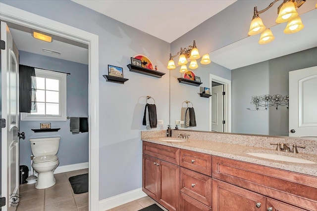 24155 S Blackhawk Ln, Manhattan, IL 60442 - bathroom with tile patterned floors and double vanity