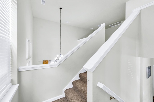 412 Doisy Ln, Champaign, IL 61822 - stairs with a chandelier