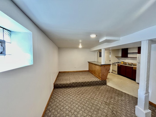 2948 E 95th St, Chicago, IL 60617 - indoor bar with white appliances and light colored carpet