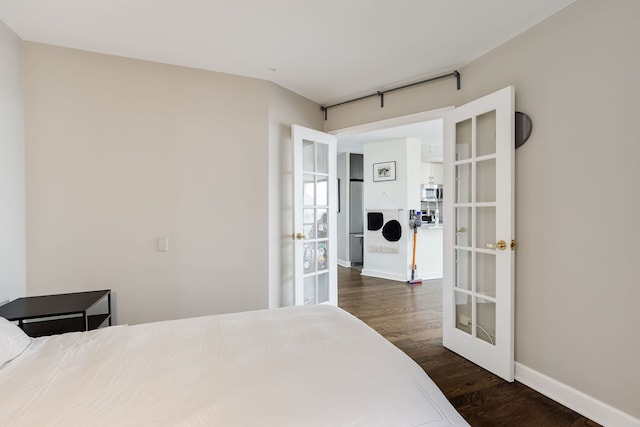 345 W Fullerton Pkwy Unit 1706, Chicago, IL 60614 - bedroom featuring french doors and dark wood-style floors