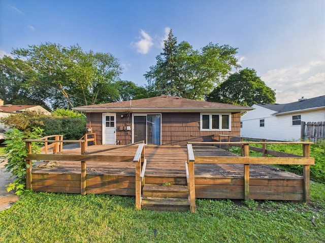 2404 Sigwalt St, Rolling Meadows, IL 60008 - rear view of property featuring a deck