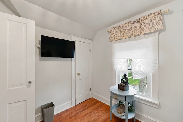 506 E Russell St, Barrington, IL 60010 - home office featuring wood finished floors and vaulted ceiling