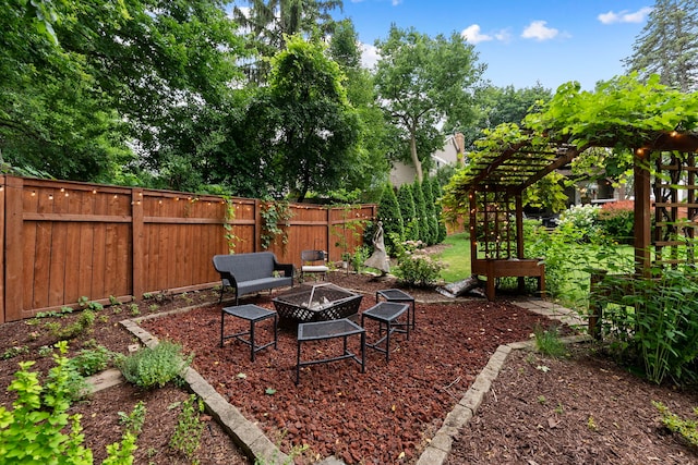 506 E Russell St, Barrington, IL 60010 - fenced backyard featuring an outdoor fire pit