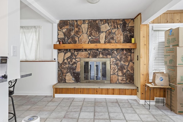21368 W Pepper Dr, Lake Zurich, IL 60047 - unfurnished living room featuring a fireplace