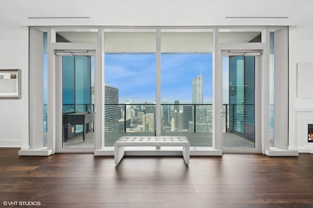 363 E Wacker Dr Unit 6501, Chicago, IL 60601 - spare room featuring expansive windows, hardwood / wood-style floors, and a city view
