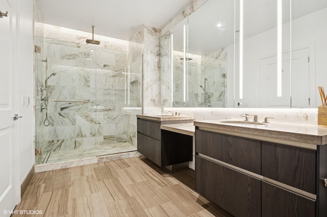 363 E Wacker Dr Unit 6501, Chicago, IL 60601 - bathroom with a marble finish shower and vanity