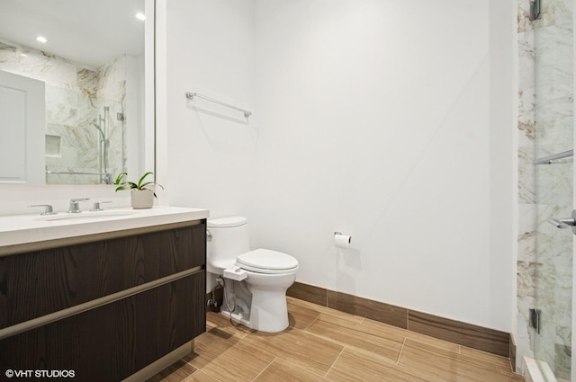 363 E Wacker Dr Unit 6501, Chicago, IL 60601 - bathroom featuring vanity and a marble finish shower