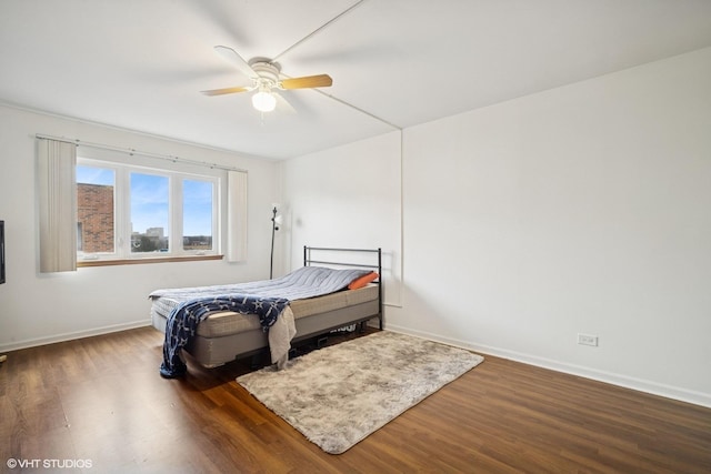 9377 Landings Ln Unit 502, Des Plaines, IL 60016 - bedroom featuring wood finished floors and a ceiling fan